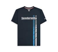 Lambretta Mens Fade Racing Stripes Retro T Shirts (UK, Alpha, 4XL, Regular, Regular, Navy)