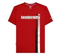Lambretta Mens Fade Racing Stripes Retro T Shirts (UK, Alpha, L, Regular, Regular, Red)