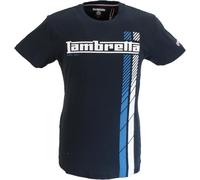 Lambretta Mens Fade Racing Stripes Retro T Shirts (UK, Alpha, M, Regular, Regular, Navy)