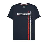 Lambretta Mens Fade Racing Stripes Retro T Shirts (UK, Alpha, S, Regular, Regular, Navy)