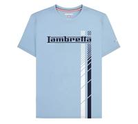 Lambretta Mens Fade Racing Stripes Retro T Shirts (UK, Alpha, XL, Regular, Regular, Sky)
