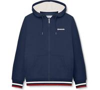 Lambretta Mens Full Zip Twin Tipped Hooded Sweatshirt Hoodie - Navy/Jetstream/Red - L