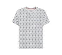 Lambretta Mens Geo AOP Crew Neck Short Sleeve T-Shirt - White/Smoke Blue - 4XL
