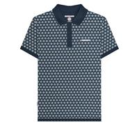 Lambretta Mens Geo Roundel Polo Shirt Big & Tall Smart Top - Navy/Silver - 4XL