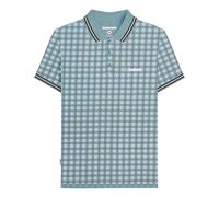 Lambretta Mens Geometric Allover Print Polo Shirt - Smoke Blue - 4XL