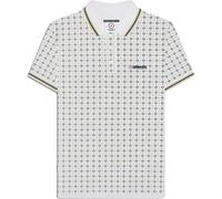 Lambretta Mens Geometric Allover Print Polo Shirt - White/Navy/Cashew - 3XL