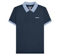 Lambretta Men's Gingham Collar Big & Tall Polo Shirt in Navy | Size: 5XL Lambretta Navy 5XL