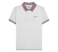 Lambretta Mens Gingham Collar Short Sleeve Polo Shirt - White - L