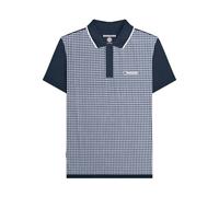 Lambretta Men's Gingham Polo Shirt in Navy | Size: XL Lambretta Navy XL