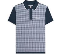 Lambretta Men's Gingham Polo Shirt (UK, Alpha, XL, Regular, Regular, Navy)