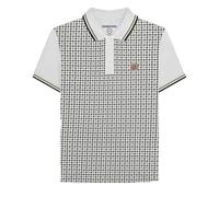 Lambretta Mens Houndstooth Short Sleeve Polo Shirt (UK, Alpha, M, Regular, Regular, White)