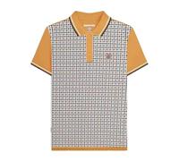 Lambretta Mens Houndstooth Short Sleeve Polo Shirt (UK, Alpha, XXL, Regular, Regular, Mustard)