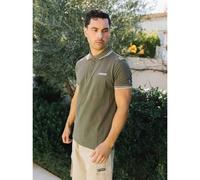 Lambretta Mens Twin Tipped Polo Shirt - Khaki/Oatmeal - 3XL