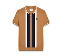 Lambretta Mens Knitted Polo Shirt (UK, Alpha, L, Regular, Regular, Tobacco)