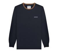 Lambretta Men's Knitted Tipped Jumper in Mid Navy | Size: Large Lambretta Mid Navy L