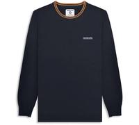 Lambretta Mens Knitted Tipped Jumper - Navy/Tobacco - L