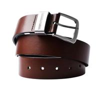 Lambretta Mens Leather Lined Boxed Large Buckle Belt - Tan - 2XL