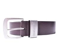 Lambretta Mens Leather Lined Silver Buckle Belt - Dark Brown - XL