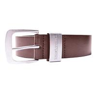 Lambretta Mens Leather Lined Silver Buckle Belt - Tan - M