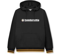 Lambretta Mens Logo Hoodie Pullover Hooded Sweatshirt Hoody - Black/Gold - XL