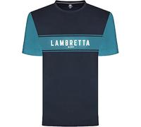Lambretta Mens Logo Panel Raglan Retro T-Shirt - Navy - L