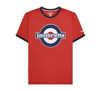 Lambretta Mens Logo Ringer Short Sleeve T-Shirt - Red - 2XL