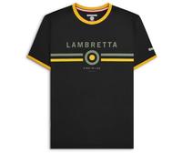 Lambretta Mens Logo Ringer Short Sleeve T-Shirt (UK, Alpha, 3XL, Regular, Regular, Black Gold)