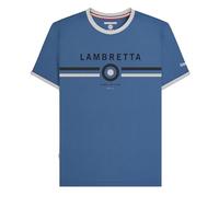 Lambretta Mens Logo Ringer Short Sleeve T-Shirt (UK, Alpha, 3XL, Regular, Regular, Moonlit Ocean)