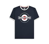 Lambretta Mens Logo Ringer Short Sleeve T-Shirt (UK, Alpha, 4XL, Regular, Regular, Dark Navy)