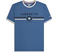 Lambretta Mens Logo Ringer Short Sleeve T-Shirt (UK, Alpha, L, Regular, Regular, Moonlit Ocean)
