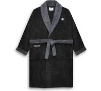 Lambretta Mens Luxury Super Soft Fleece Dressing Gown - Black/Iron - L/XL