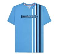 Lambretta Mens Multi Stripe Short Sleeve T-Shirt - Azure Blue - 4XL