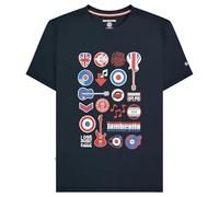 Lambretta Mens Music Icon Short Sleeve Graphic T-Shirt Music Mod - Navy - 2XL