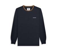 Lambretta Mens Knitted Tipped Jumper - Navy/Tobacco - 2XL