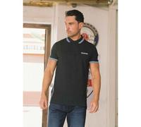 Lambretta Mens Triple Tipped Polo Shirt - Navy (White/Blue/Smoke Blue) - 2XL