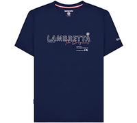 Lambretta Mens Original Logo Crew Neck Short Sleeve Retro T-Shirt - Navy - M