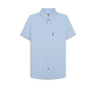 Lambretta Mens Oxford Shirt Short Sleeve Shirt - Sky Blue - 4XL