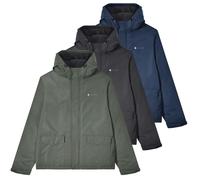 Lambretta Mens Padded Hooded Classic Badge Jacket Coat - Blue - XL