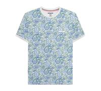 Lambretta Mens Paisley Brand Short Sleeve T-Shirt - Grey/Navy - L
