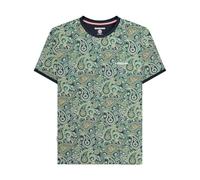 Lambretta Mens Paisley Brand Short Sleeve T-Shirt - Navy/Grey - XL