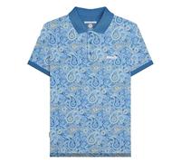 Lambretta Mens Paisley Brand Three Button Polo Shirt - Dark Blue - M