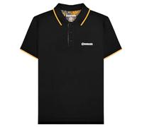 Lambretta Mens Paisley Lined Polo Shirt Big & Tall Smart Top - Black/Gold - 3XL