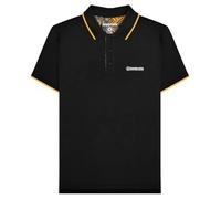 Lambretta Mens Paisley Lined Polo Shirt - Black/Gold - Black/Gold - XXL