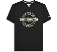 Lambretta Mens Paisley Logo Crew Neck Short Sleeve Retro T-Shirt - Black - M