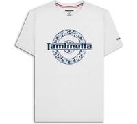 Lambretta Mens Paisley Logo Crew Neck Short Sleeve Retro T-Shirt - White - 3XL