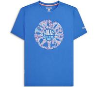 Lambretta Mens Paisley Roundel Short Sleeve Crew Neck T-Shirt - Dark Blue - 2XL