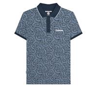 Lambretta Mens Paisley Tonal Short Sleeve Mod Polo Shirt - Navy Dusk - 4XL
