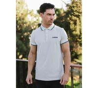 Lambretta Mens Triple Tipped Polo Shirt - Pebble (Yellow/Navy/Smoke Blue) - 2XL