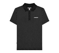 Lambretta Mens Polkadot Retro Short Sleeve Polo Shirt - Black - XL