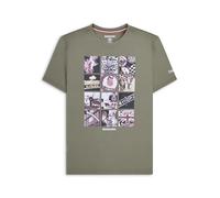 Lambretta Mens Print T-Shirt Tee Top Khaki L